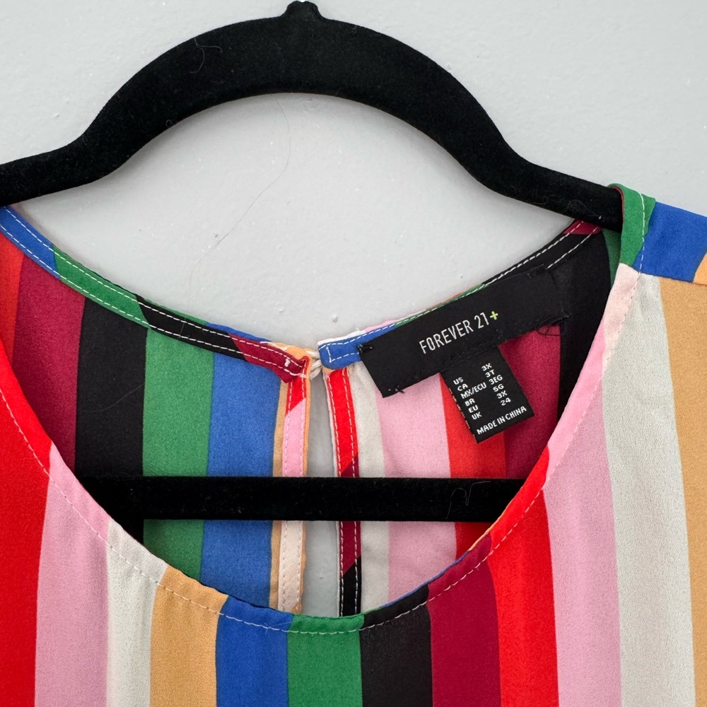 Forever 21 Plus Size 3X Multicolor Stripe Top - Picture 2 of 4